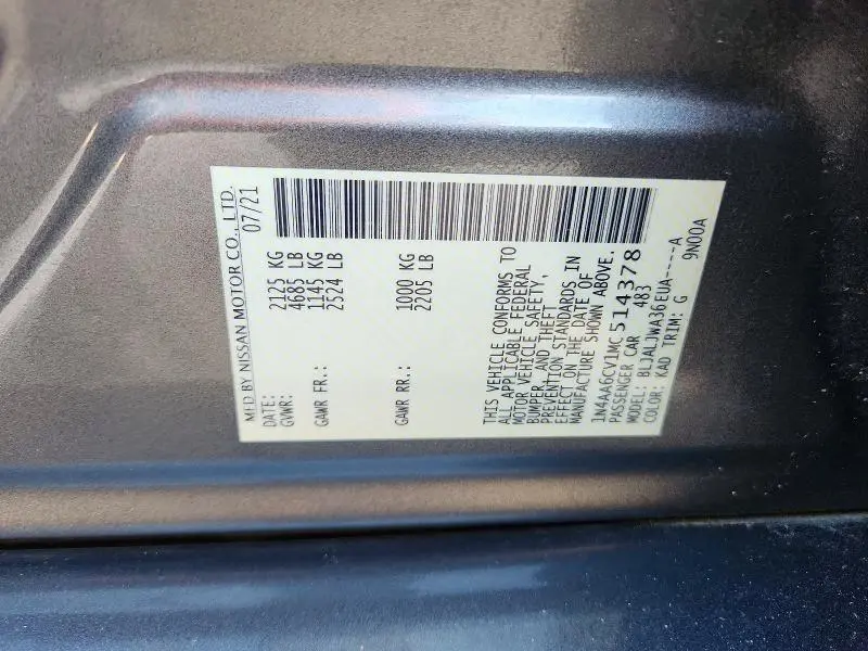 2021 NISSAN MAXIMA SV  