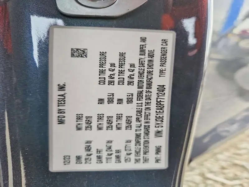 2023 TESLA MODEL 3   