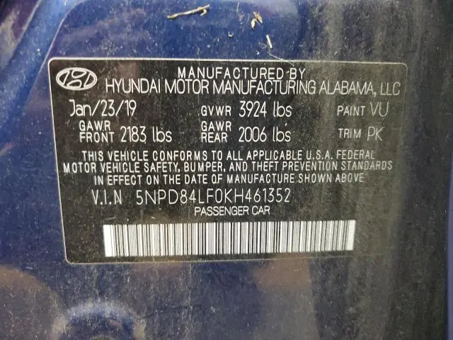 2019 HYUNDAI ELANTRA SEL  