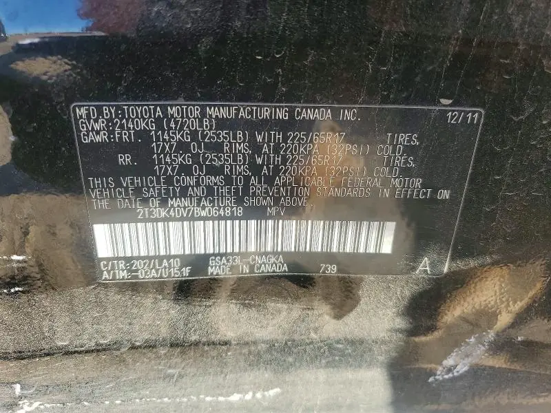 2011 TOYOTA RAV4 LIMITED  