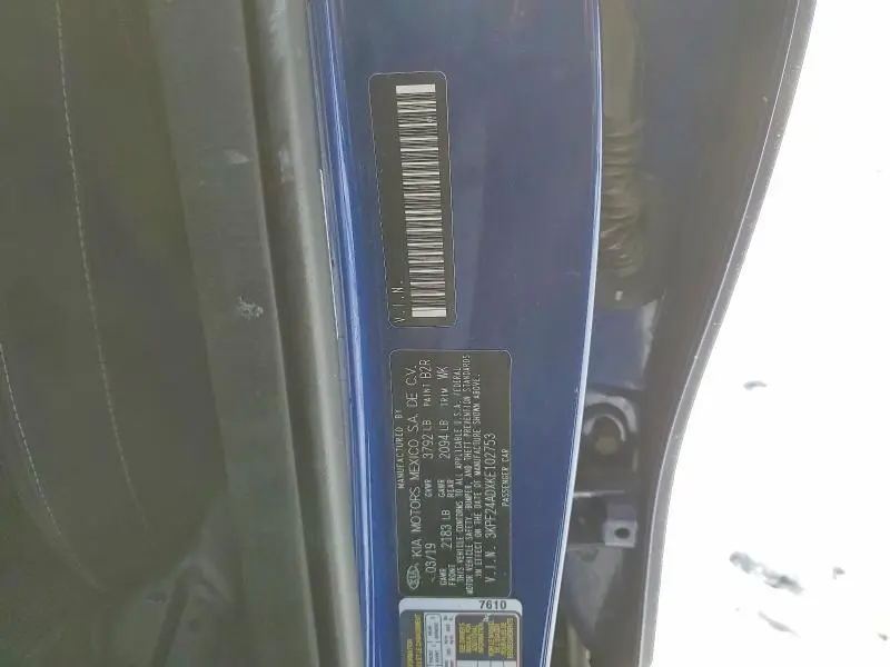 2019 KIA FORTE FE, LXS  