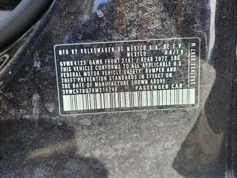 2019 VOLKSWAGEN JETTA S  