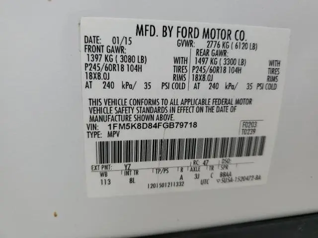 2015 FORD EXPLORER XLT  