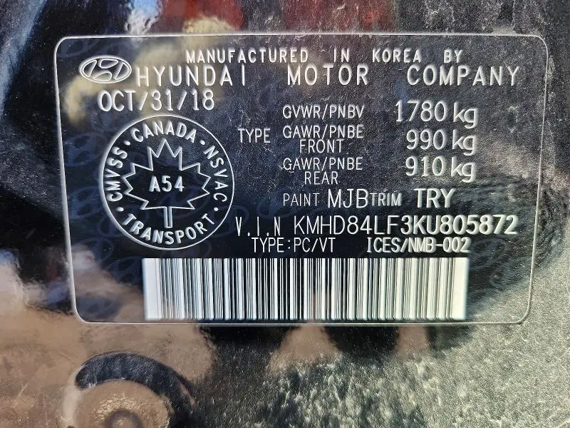 2019 HYUNDAI ELANTRA SE  