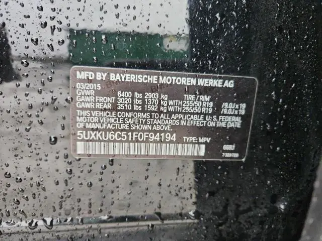 2015 BMW X6 XDRIVE50I  