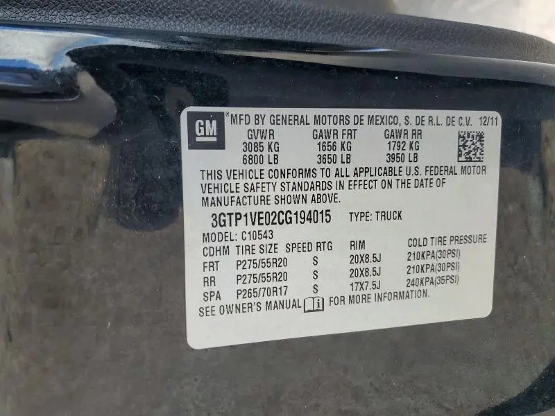 2012 GMC SIERRA C1500 SLE  