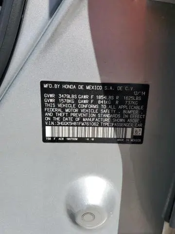 2015 HONDA FIT EX