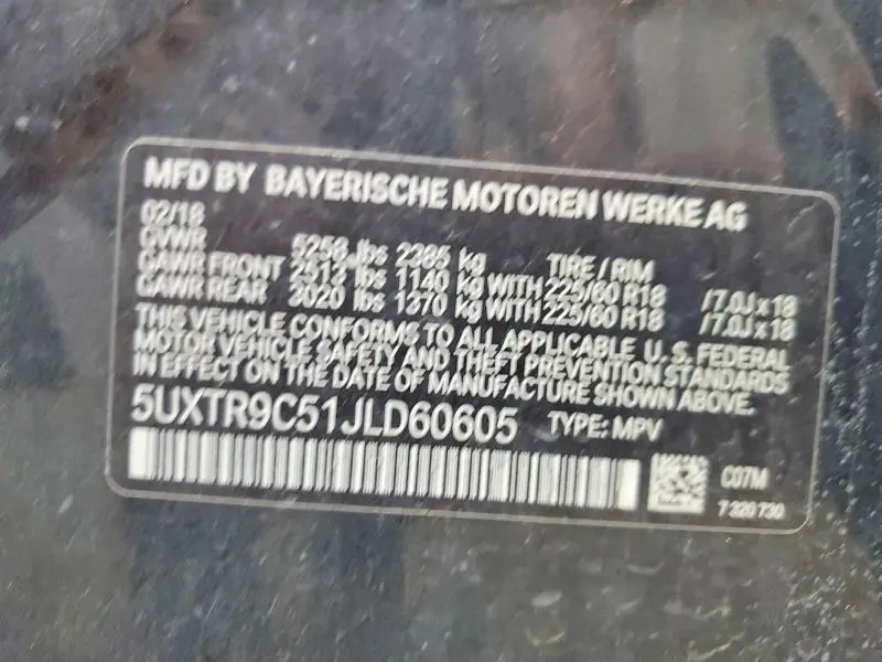2018 BMW X3 XDRIVE30I  