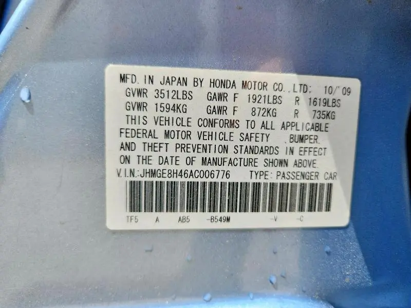2010 HONDA FIT SPORT  