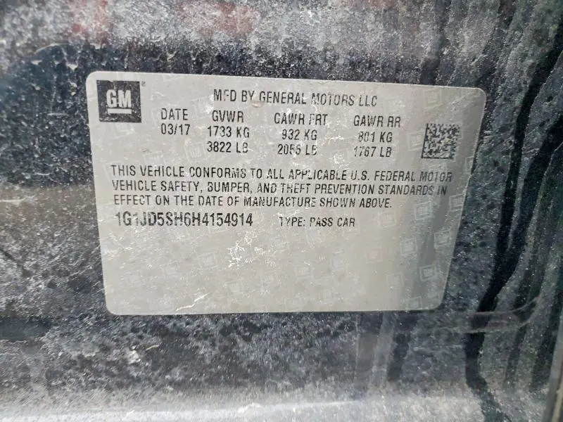 2017 CHEVROLET SONIC LT  