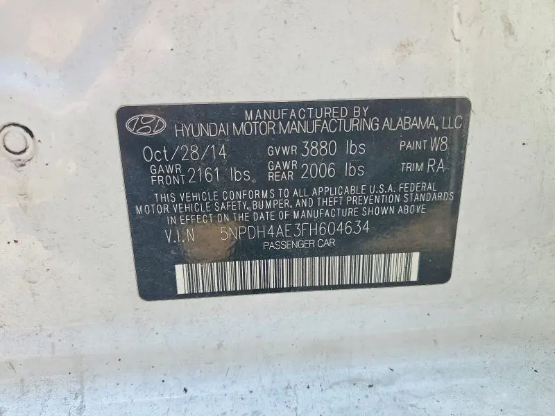 2015 HYUNDAI ELANTRA LIMITED  