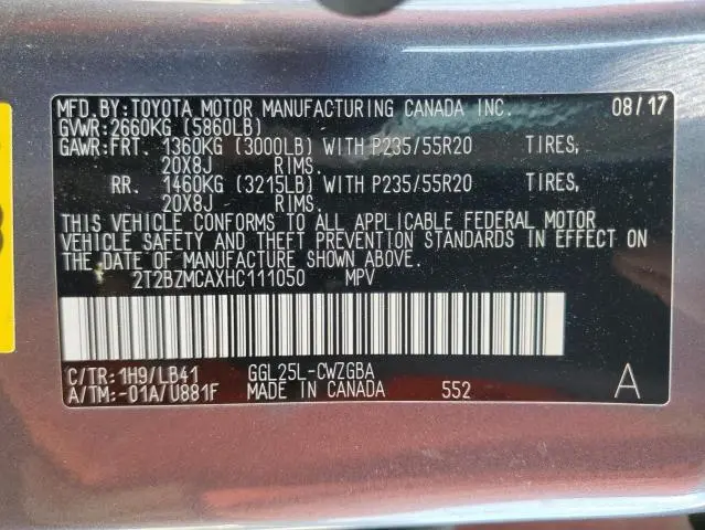 2017 LEXUS RX 350 BASE  