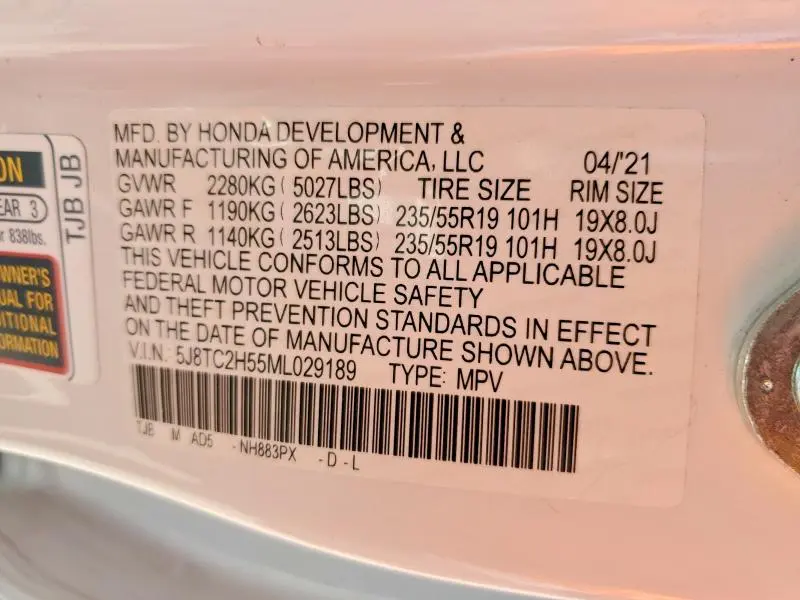 2021 ACURA RDX TECHNOLOGY  