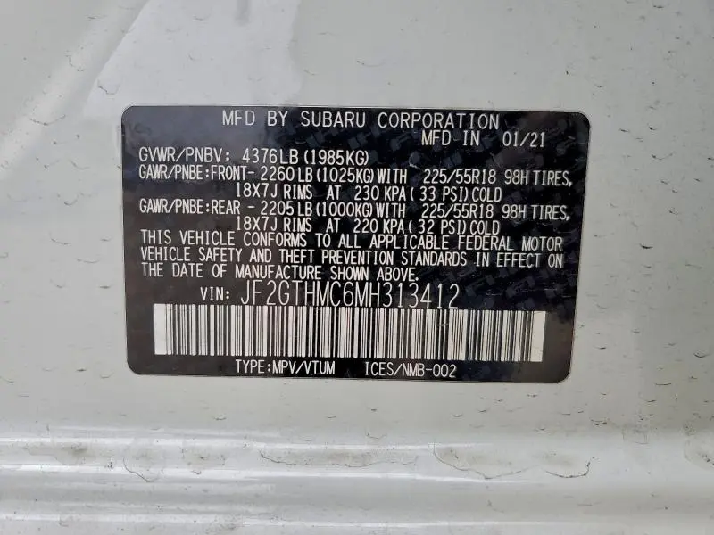 2021 SUBARU CROSSTREK LIMITED  