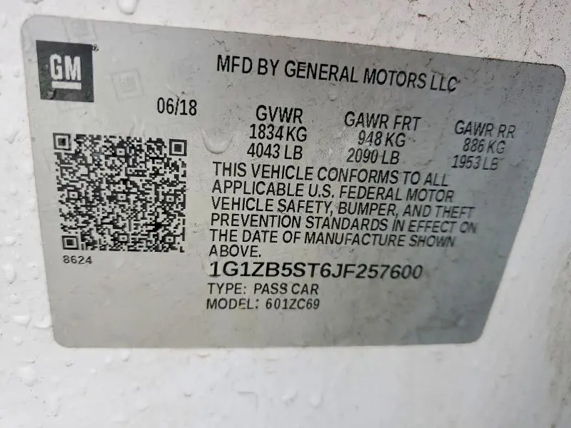 2018 CHEVROLET MALIBU LS  