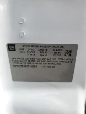 2012 CHEVROLET IMPALA LTZ  