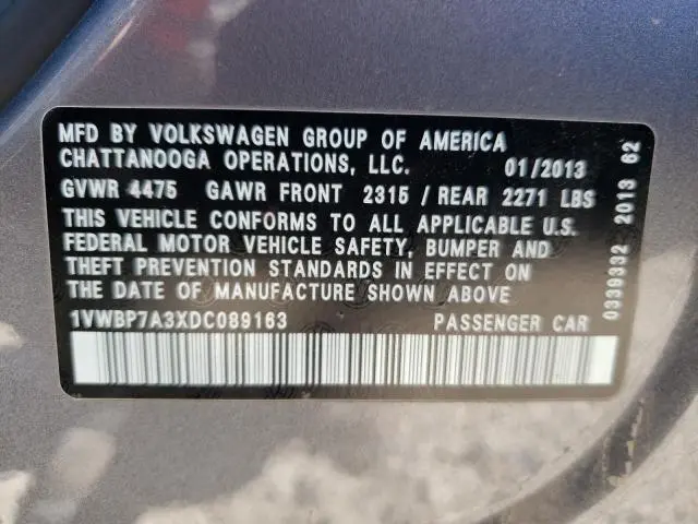 2013 VOLKSWAGEN PASSAT SE  