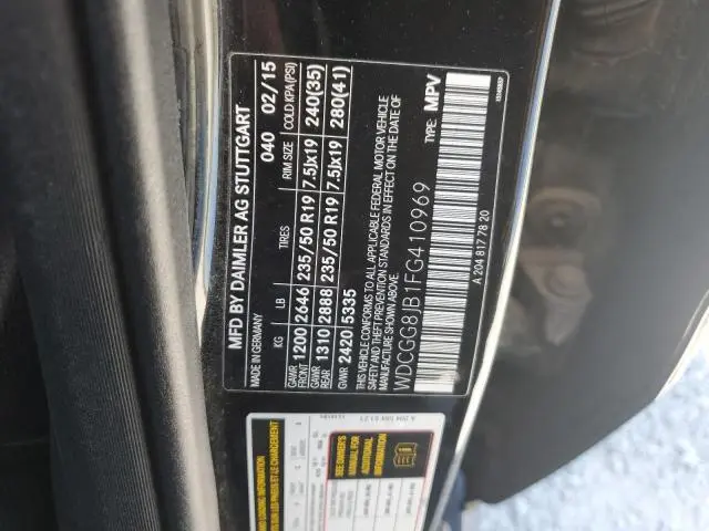 2015 MERCEDES-BENZ GLK 350 4MATIC  