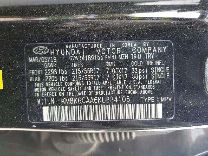 2019 HYUNDAI KONA SEL  