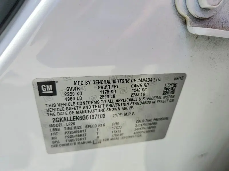 2016 GMC TERRAIN SL  