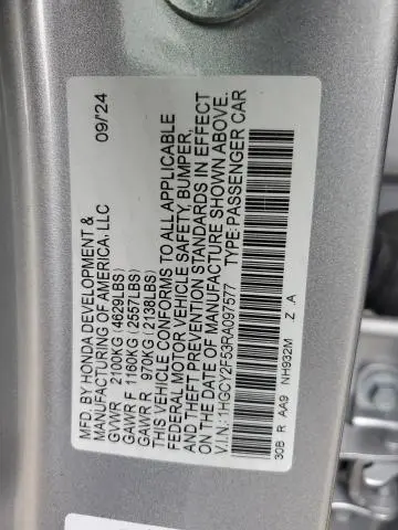 2024 HONDA ACCORD HYBRID SPORT  