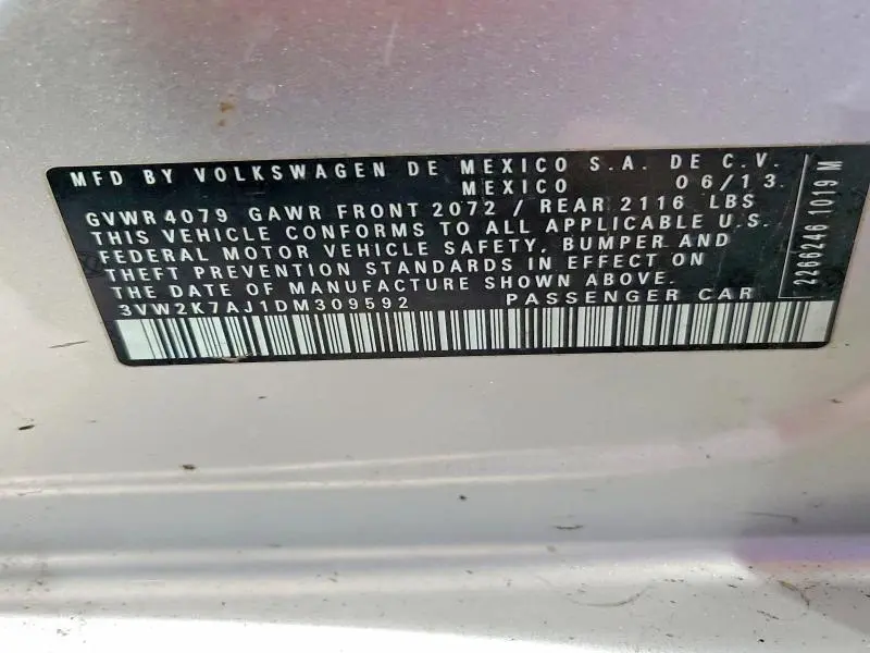 2013 VOLKSWAGEN JETTA BASE  