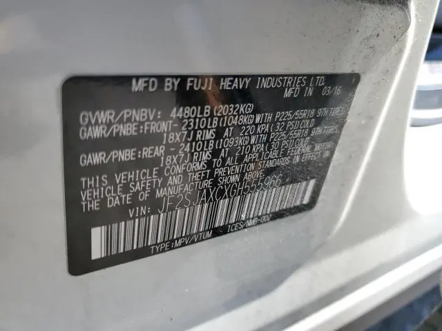 2016 SUBARU FORESTER 2.5I TOURING  