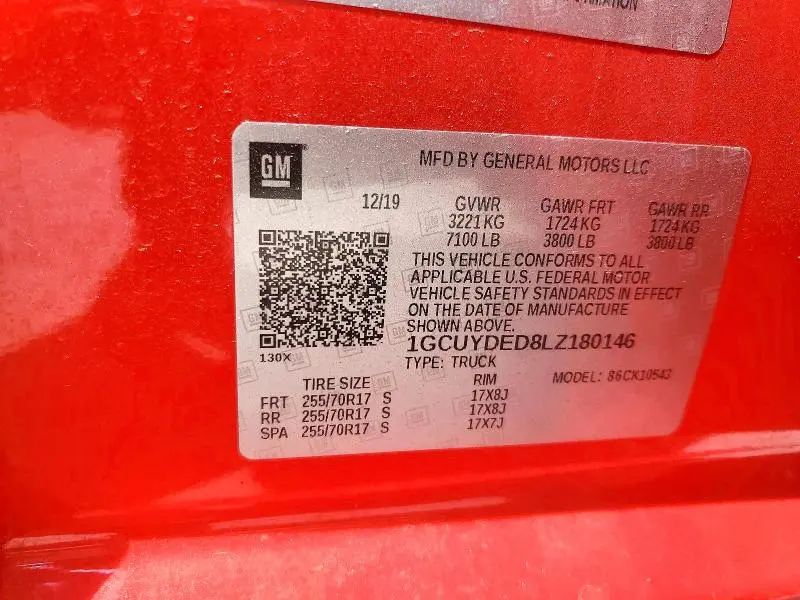 2020 CHEVROLET SILVERADO K1500 LT  