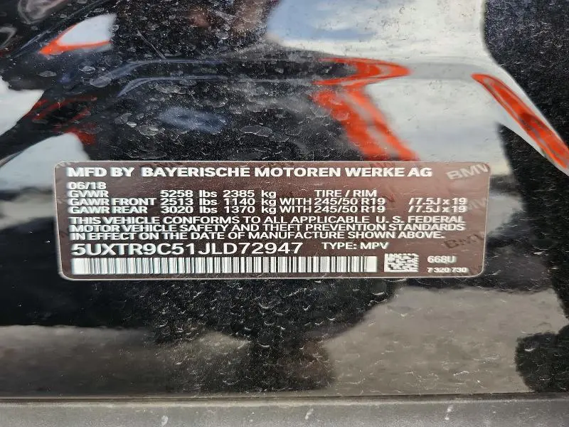 2018 BMW X3 XDRIVE30I  