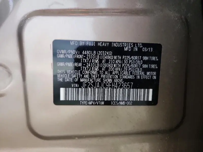 2014 SUBARU FORESTER   