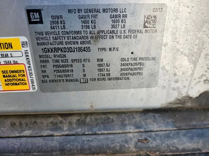 2013 GMC ACADIA SLE  