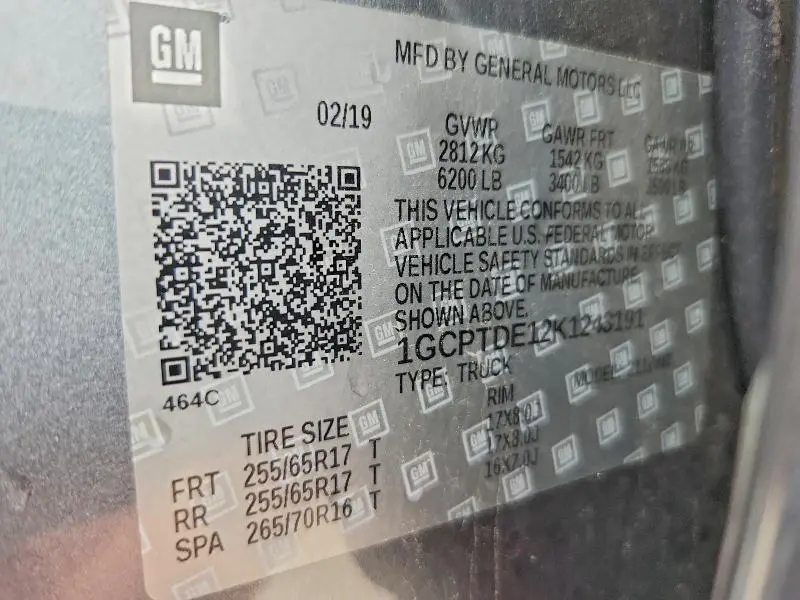 2019 CHEVROLET COLORADO Z71  
