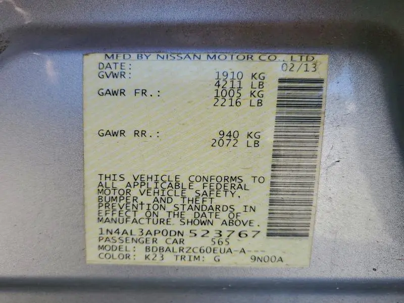 2013 NISSAN ALTIMA 2.5  