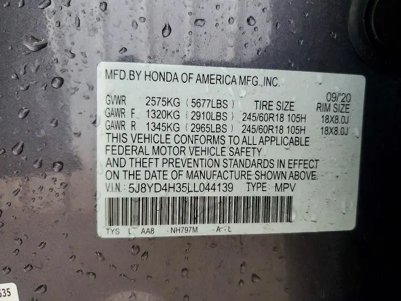 2020 ACURA MDX   