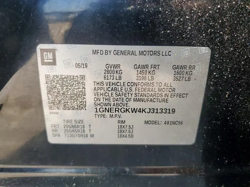 2019 CHEVROLET TRAVERSE LT  