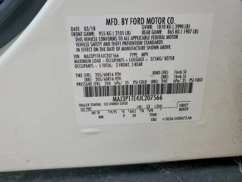 2018 FORD ECOSPORT SE  