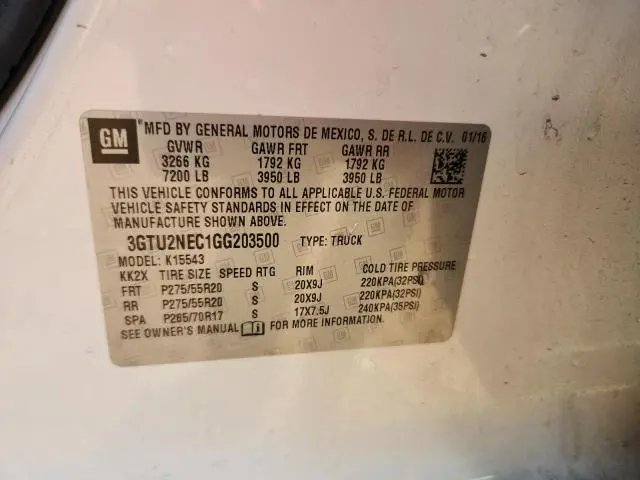 2016 GMC SIERRA K1500 SLT  