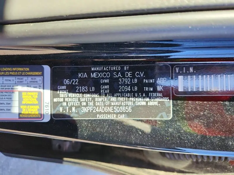2022 KIA FORTE LXS  