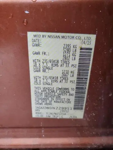 2015 NISSAN MURANO S  