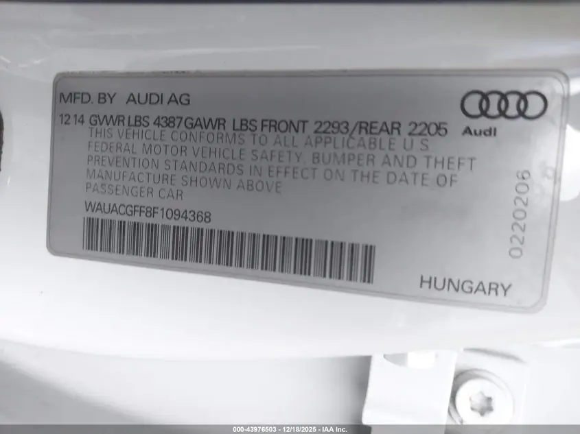 2015 AUDI A3 1.8T PREMIUM