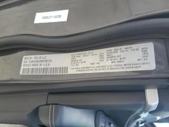 2021 JEEP GRAND CHEROKEE L LIMITED  