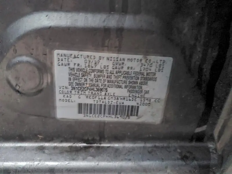 2017 NISSAN VERSA NOTE S  