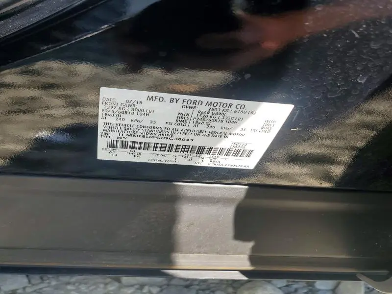 2018 FORD EXPLORER XLT  
