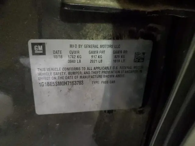 2017 CHEVROLET CRUZE LT  