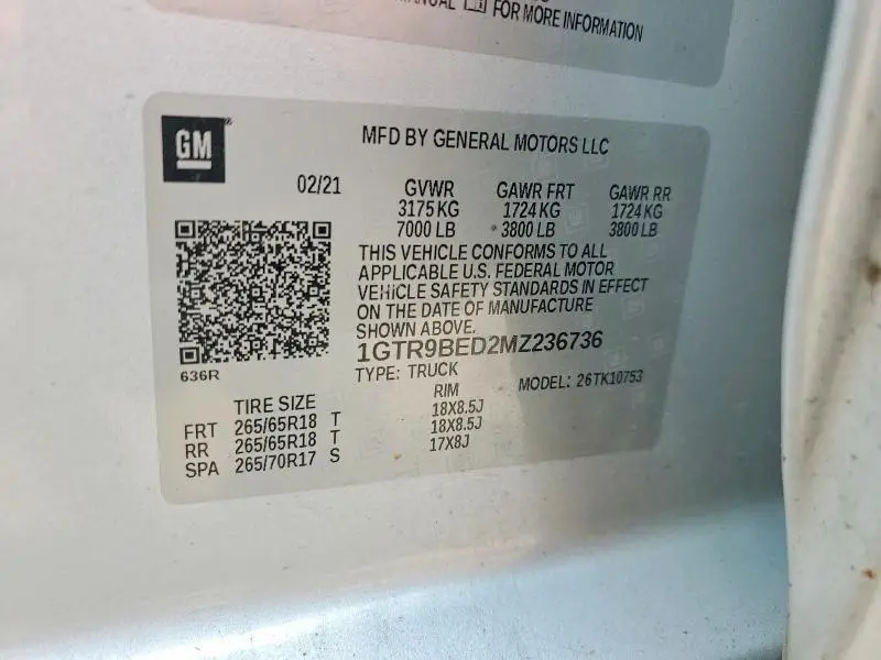 2021 GMC SIERRA K1500 SLE  
