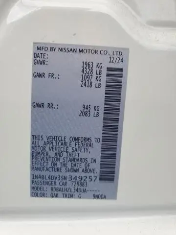 2025 NISSAN ALTIMA SV  