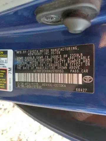 2010 TOYOTA CAMRY BASE  