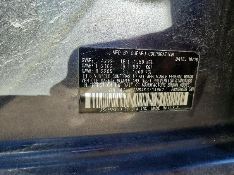 2019 SUBARU IMPREZA SPORT  