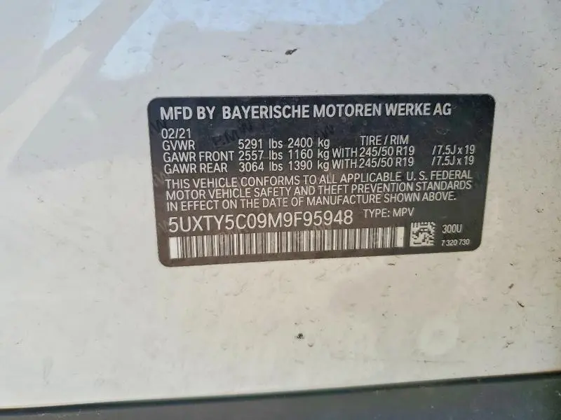 2021 BMW X3 XDRIVE30I  