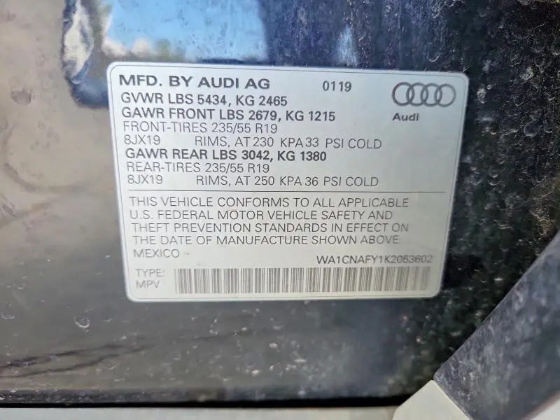 2019 AUDI Q5 PRESTIGE  